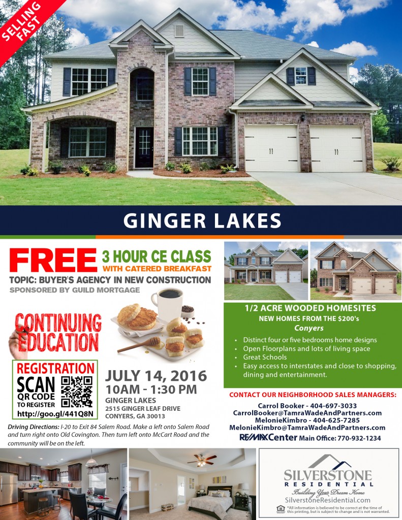 Ginger Lakes Community CE Class Flyer 160629