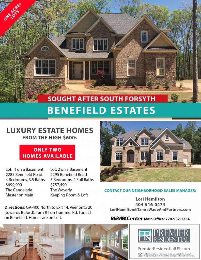 Benefield Estates Community Flyer with Inventory 160706