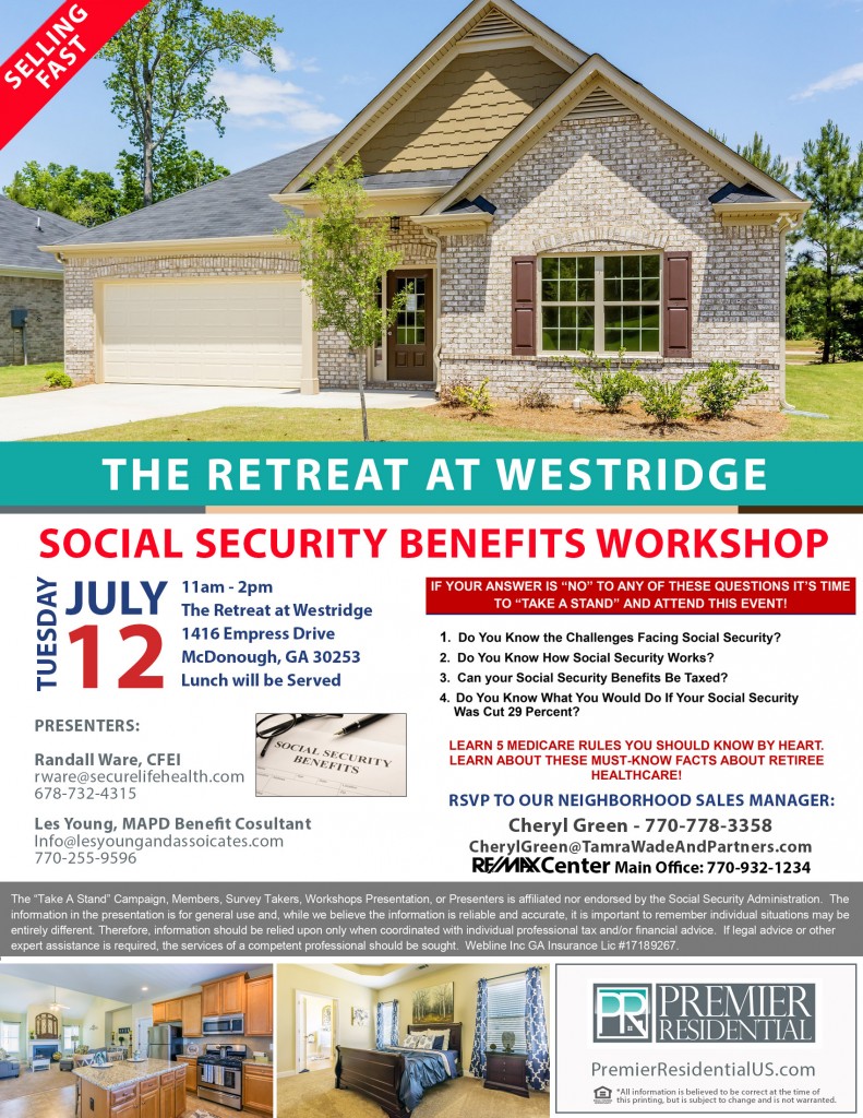 Retreat at Wetsridge Social Security Event Flyer 160705