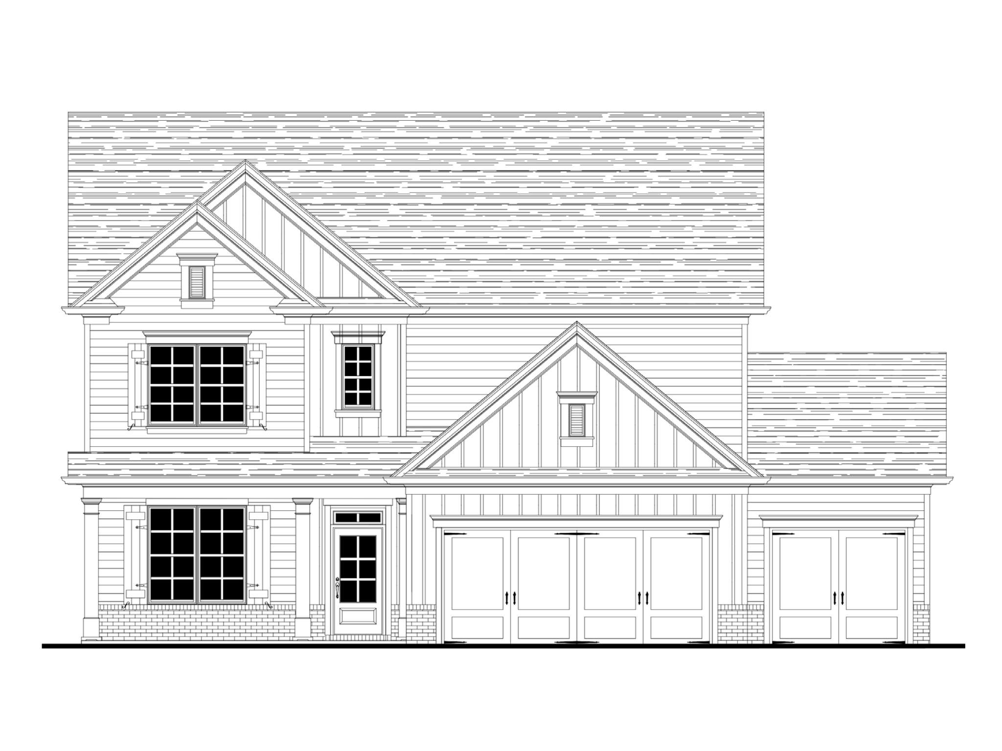 Elevation A Opt. 3 Car at Park Ridge