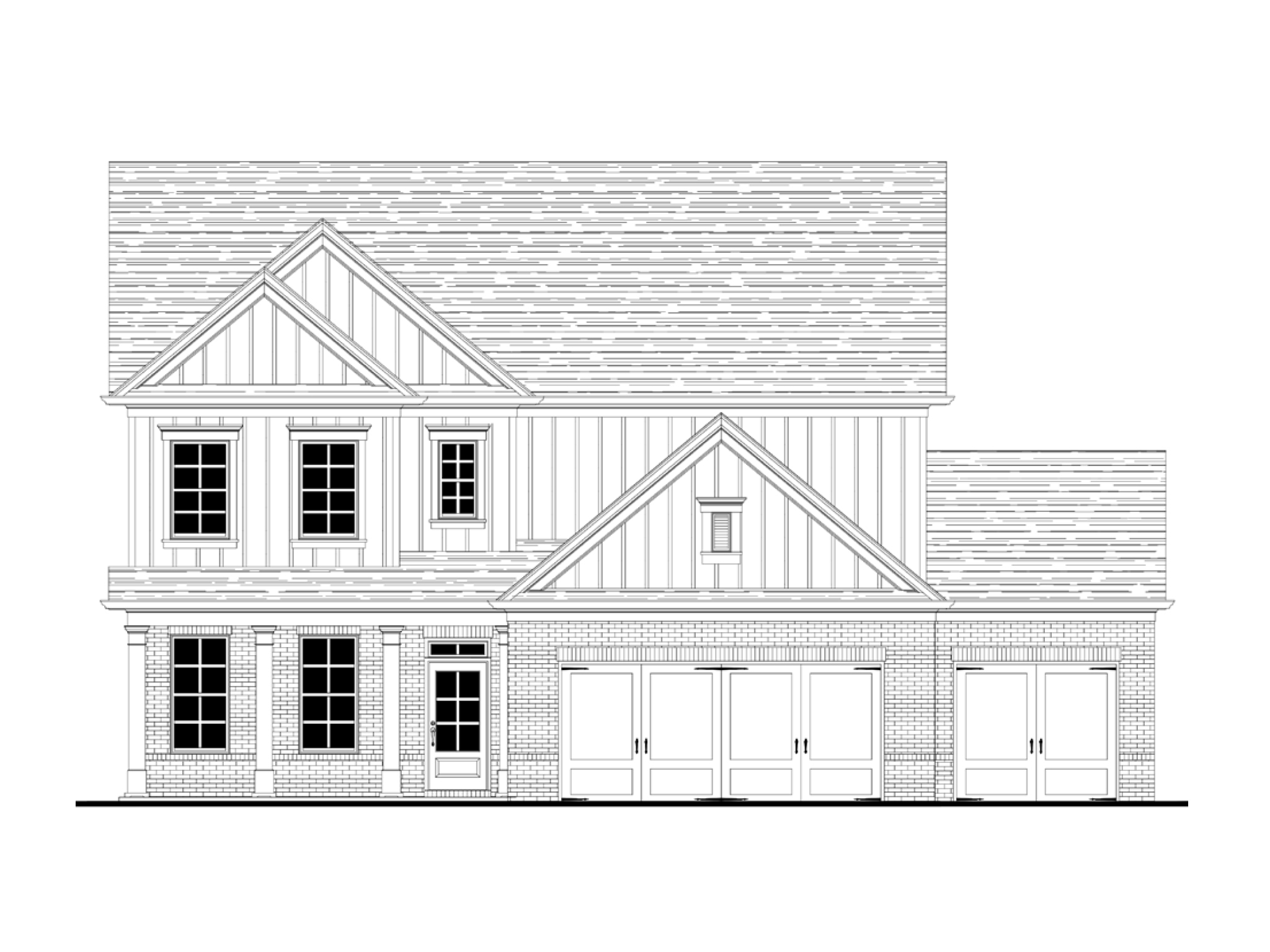 Elevation B Opt. 3 Car at Park Ridge