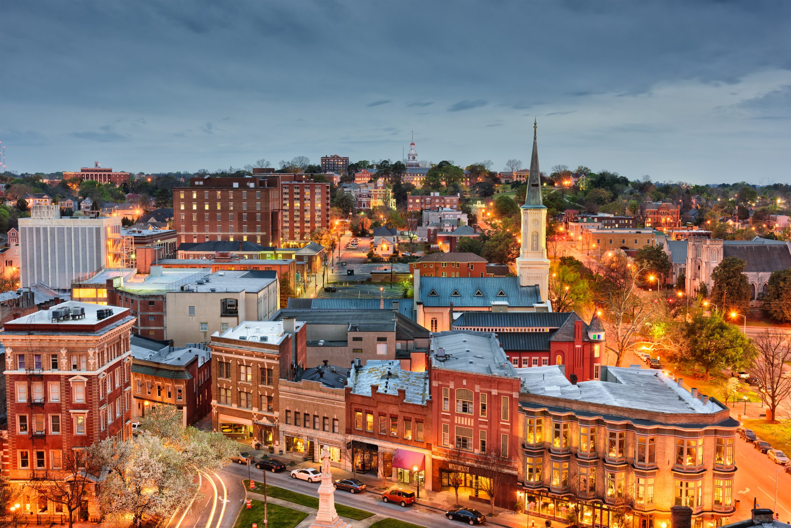 Macon Georgia skyline at night