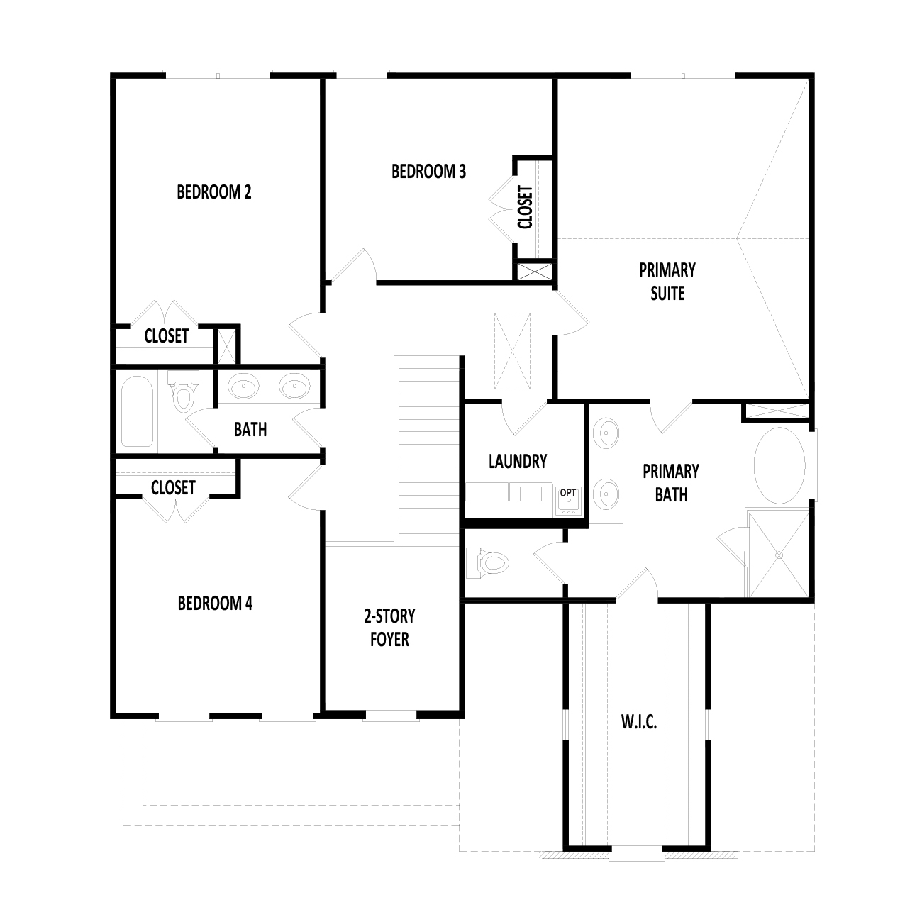 Elevation B Upper Level 2-Car Garage